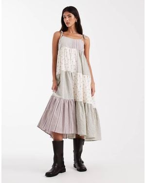 Daisy Street Smock Chuck On Tiered Maxi Dress - Natural