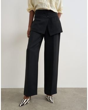 TOPSHOP Skirt Detail Tailored Trouser - Black
