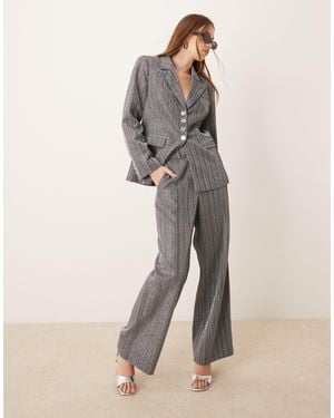 Y.A.S Glitter Tailored High Waisted Suit Trouser Co-ord - Gray