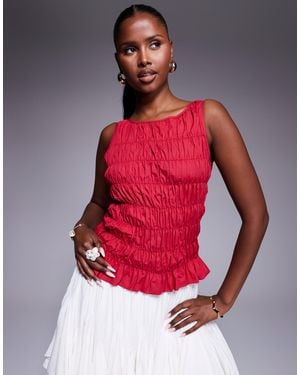 Princess Polly Marleen Shir Detail Sleeveless Top - Red