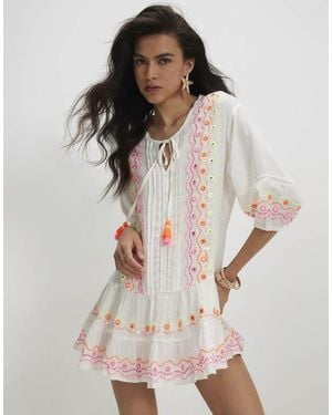 River Island Embroidered Mini Dress - White