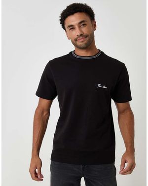 Threadbare Cotton Crew Neck Script T-Shirt - Black