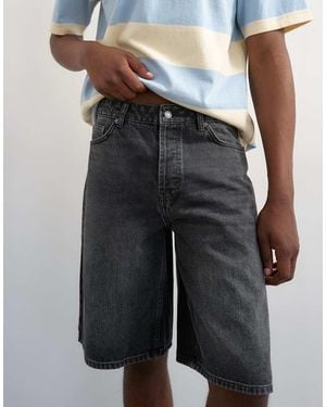 TOPMAN Stugge Baggy Denim Short - Zwart