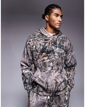 Good For Nothing – oversize-kapuzenpullover mit military-muster - Grau
