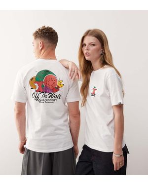 Vans Camiseta Blanca Con Estampado Trasero Local Produce Exclusiva En Asos De - Neutro