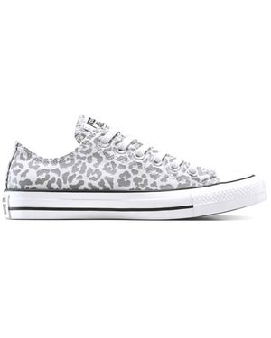 Converse Zapatillas De Deporte Grises Y Blanco Vintage Con Estampado De Leopardo Chuck Taylor All Star Leopard De