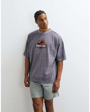 ASOS Oversized T-shirt With Jurassic Park T-rex Print - Blue