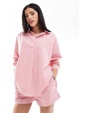 French Connection Stripe Poplin Shorts Co-ord - Pink