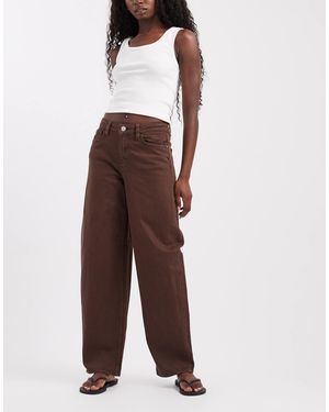 Pieces Grace barrel-leg-jeans - Braun