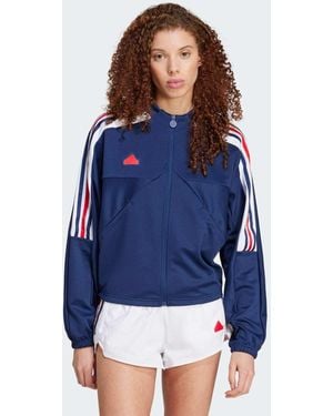 adidas Originals Crop-Top TIRO CUT 3-STREIFEN TRAININGSJACKE - Blau