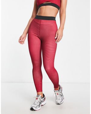 HIIT Leggings Con Stampa A Macchie D'Olio - Rosso