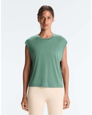Oysho Modal Blend Sleeveless T-Shirt - Green