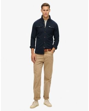 Superdry – trailsman – locker geschnittene hemdjacke - Blau