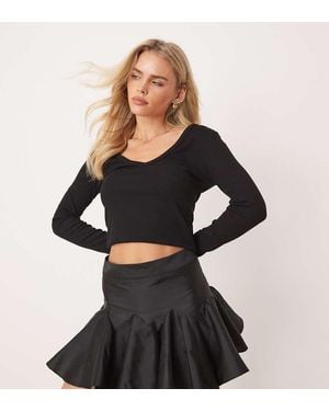 Miss Selfridge Taffeta Mini Skirt - Black