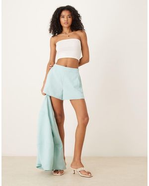 ASOS Tailored Linen Look Shorts Co-ord - White