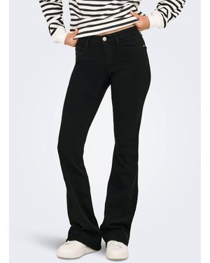 ONLY – retro-schlagjeans aus denim - Schwarz