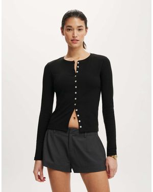 Cotton On Bailey Button Detail Cardi - Black