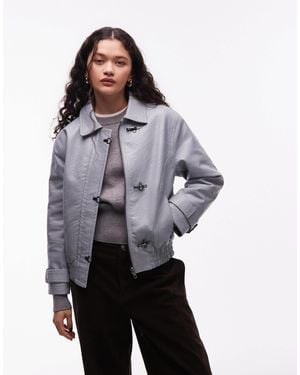 Collusion Collar Detail Hardware Pu Jacket - Grey