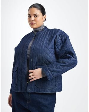 ONLY Quilted Denim Jacket - Blue