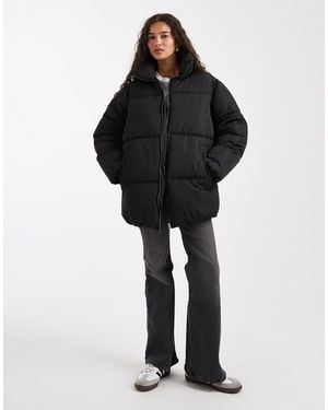 Miss Selfridge Mid Length Puffer Jacket - Black