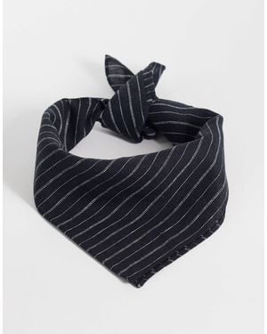 ASOS Linen Rich Pinstripe Headscarf - Blue