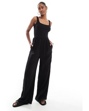 Brave Soul Scoop Neck Jumpsuit - Black