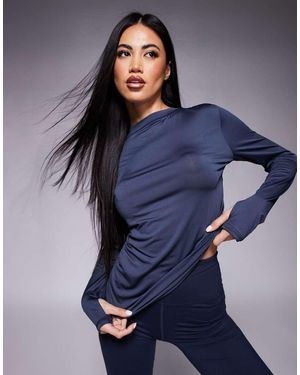 4505 Icon Active Quick Dry Long Sleeve Running Top - Blue