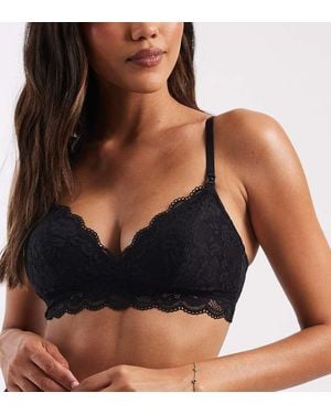 Lindex Iris Scalloped Edge Maternity Nursing Bra - Black