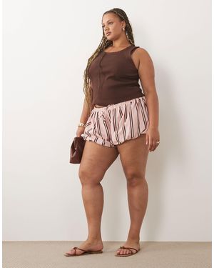 ASOS Asos design curve oversize-shorts mit streifen - Pink