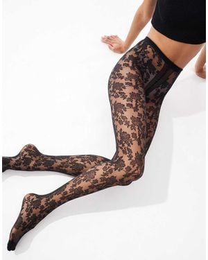 ASOS Floral Lace Tights - Brown