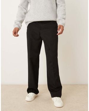 ASOS Smart Wide Leg Trouser With Back Pocket Detail - Black