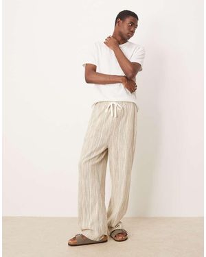 ASOS Straight Leg Textured Joggers - Natural