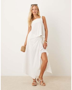 Mango Maxi Skirt With Side Split Co-ord - Natural