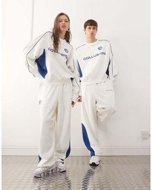 Collusion Wide Leg Joggers Co-Ord - White