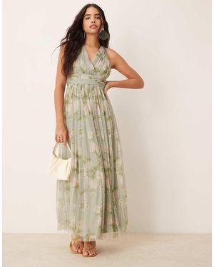 ANAYA Open Back Bridesmaid Maxi Dress - Natural