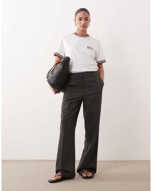 ASOS Petite Tailored Slim Straight Trousers - Grey