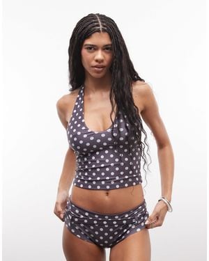 Daisy Street Belted Tankini Top And Belted Shorts - Multicolour