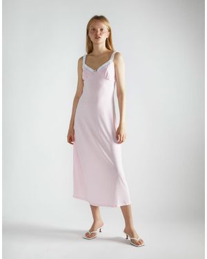 Glamorous Contrast Scrunchie Strap Midi Dress - Pink