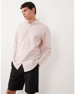 Threadbare Long Sleeve Linen Mix Shirt - Pink
