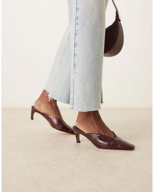 ASOS Storm Chisel Toe Mid Heel Mules - Natural