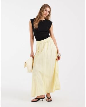 Pieces Cotton Maxi Skirt - Natural