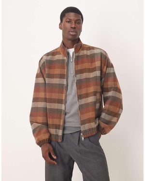 ASOS Giacca Sportiva A Quadri Effetto Lana - Marrone