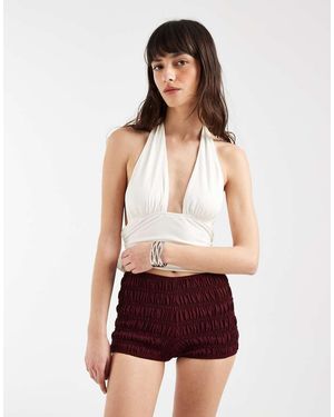 Motel Kubo Ruched Shorts - Red