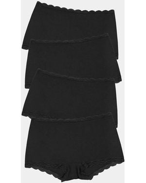 Stripe & Stare Hipster Knicker Four Pack - Black