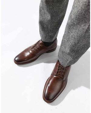 Base London Marley Plain Toe Derby Shoe - Brown