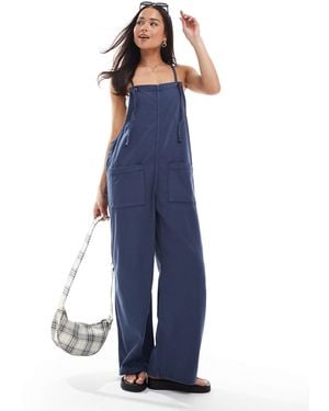 Monki Lightweight Denim Dungarees - Blue