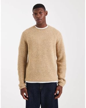 Jack & Jones Premium Ribbed Fluffy Sweater - Natural