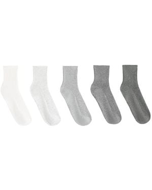 Oysho 5 Pairs Of Classic Socks With Cotton - White
