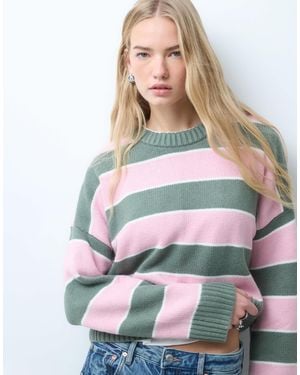 Hollister Strickpullover mit rundhalsausschnitt - Weiß
