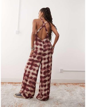 Reclaimed Vintage Cami Jumpsuit With Open Back - Multicolour